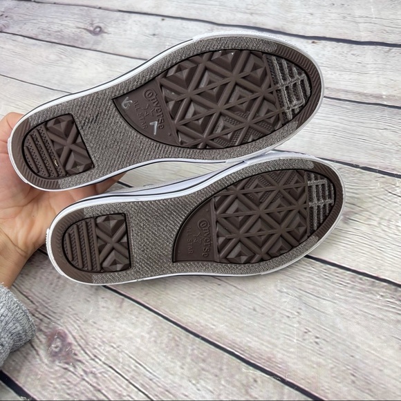 Converse All Star Double Tongue Junior Unisex Shoes Off white/Light Gray size 1 - Picture 6 of 10